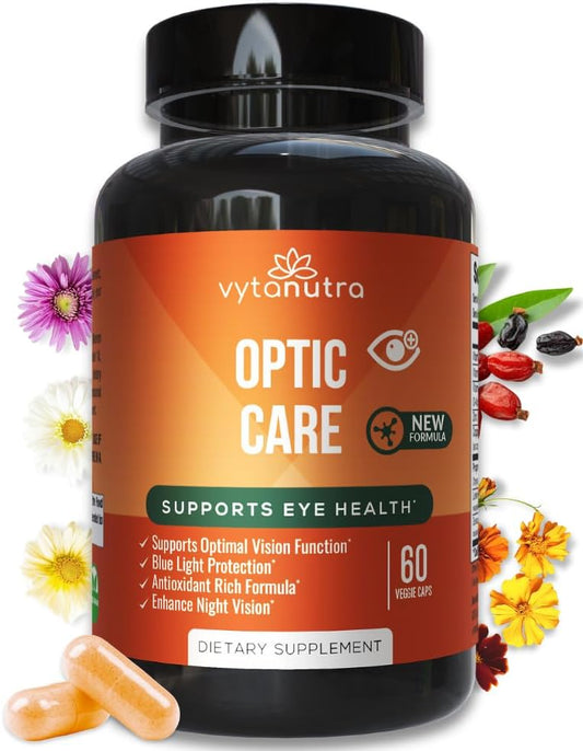 Vytanutra Optic Care Eye Vitamin with Lutein, Zeaxanthin, Vitamins A, C, E, Zinc, Copper, and Herbs - Chrysanthemum/Goji Berries for Eye Health and Antioxidant Support