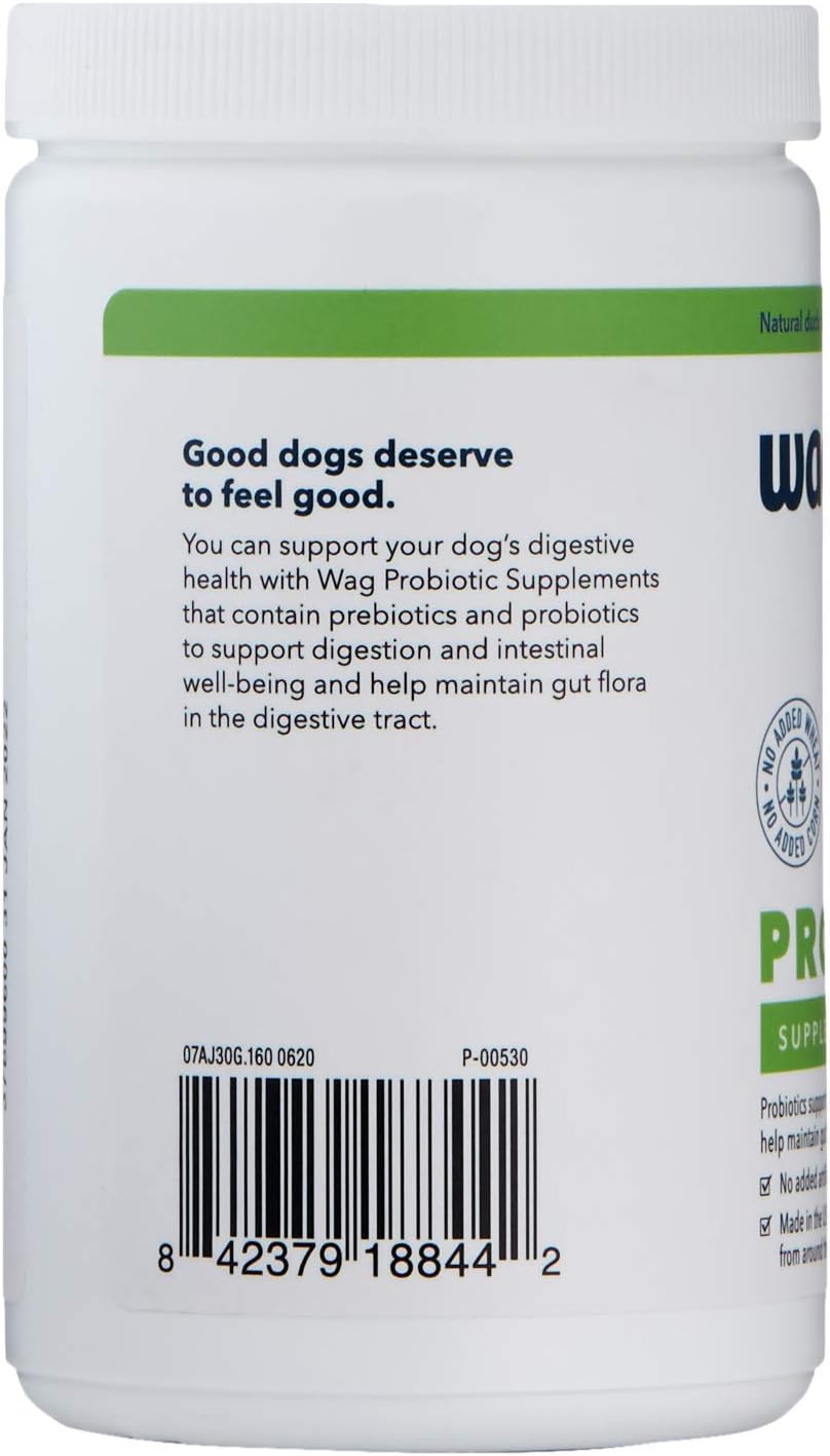 Wag Probiotic Supplement Chews for Dogs - Natural Duck Flavor, 160 Count Pack