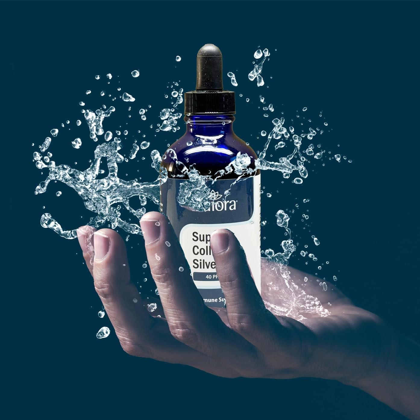 Waiora Superior Colloidal Silver Liquid Mineral Supplement, 40 PPM, Immune Support, Blue Glass Bottle with Dropper (2 Bottles/44 Servings)