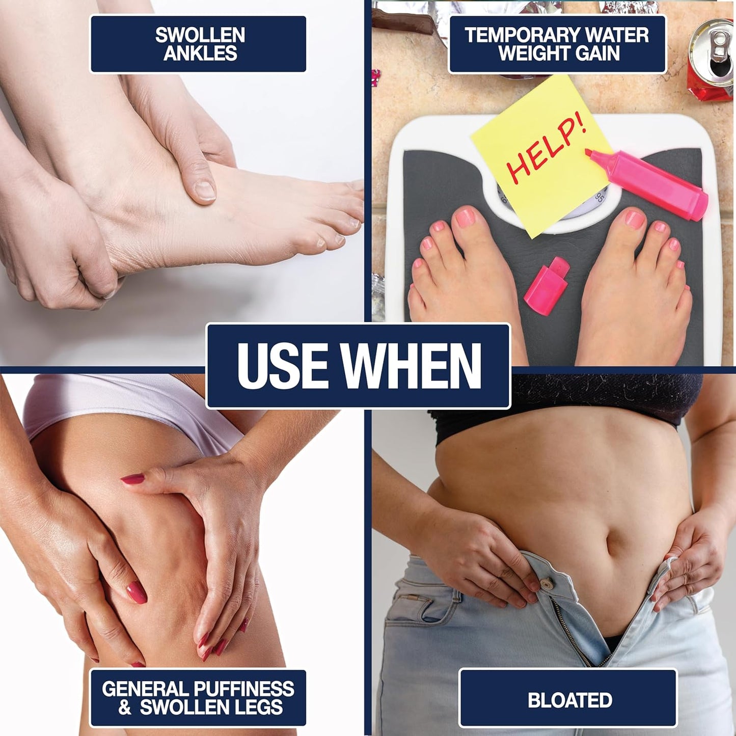 Water Away Pills for Swollen Ankles, Feet, Legs, and Bloating - Fast Acting Relief for Water Retention - 90 Capsules