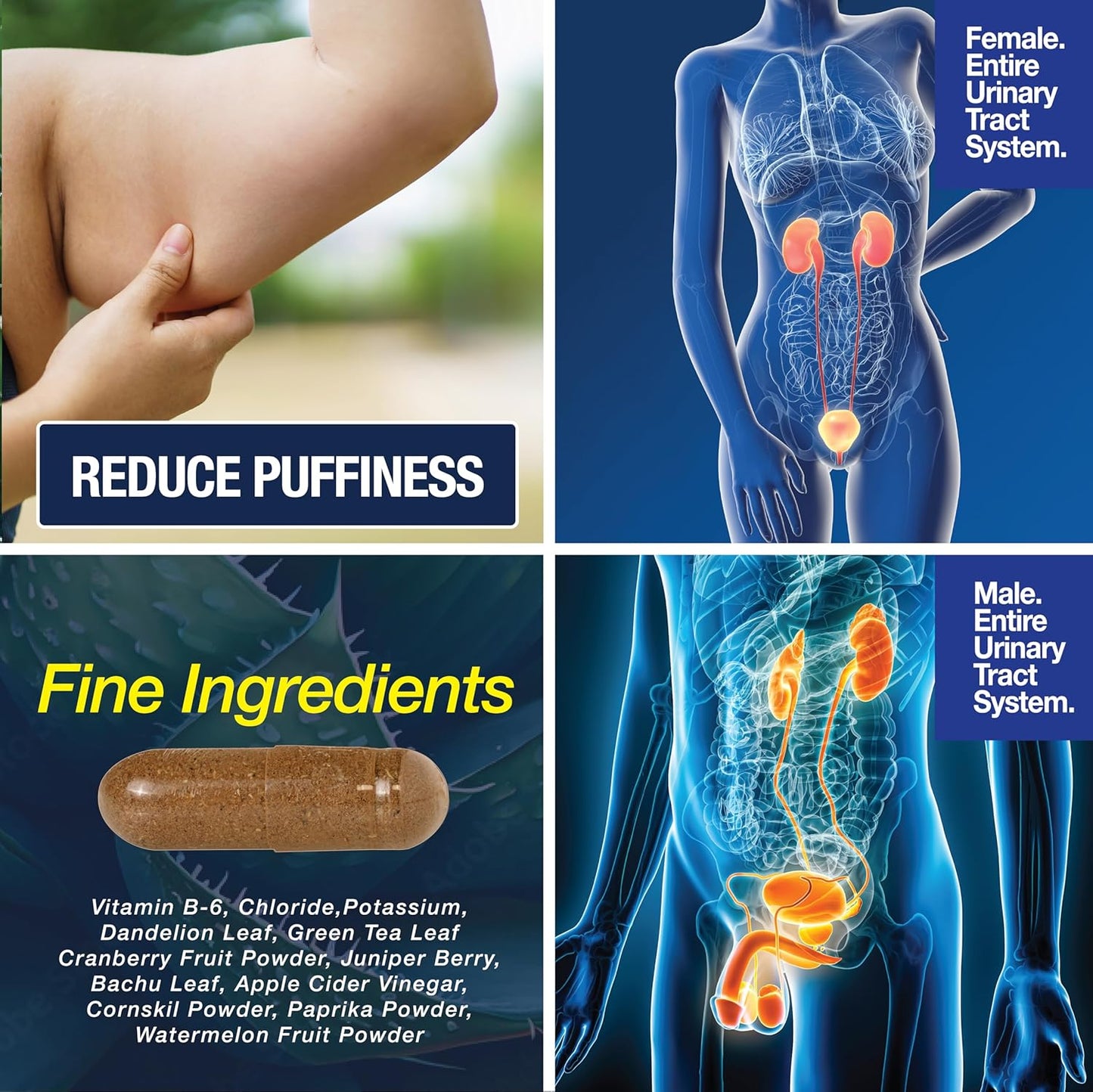 Water Away Pills for Swollen Ankles, Feet, Legs, and Bloating - Fast Acting Relief for Water Retention - 90 Capsules