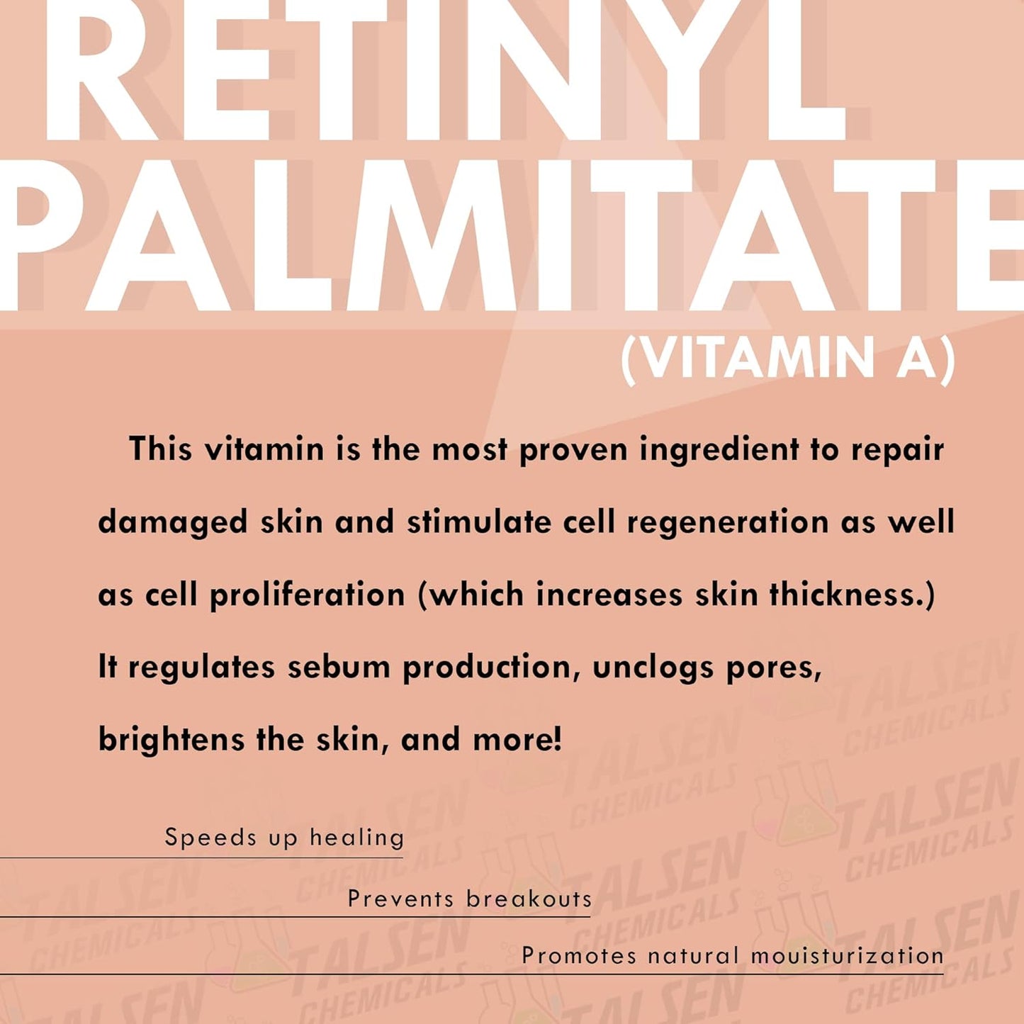 Water-Soluble Vitamin A Powder - Retinol Palmitate USP & Cosmetic Grade (4 oz / 113g) by Talsen Chemicals