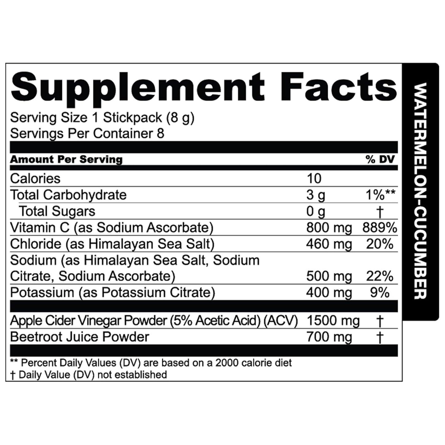 Watermelon Cucumber Electrolytes Powder Packets - 75 Stick Packs with ACV & Vitamin C - Sugar Free Hydration Drink - BoostGo Australia