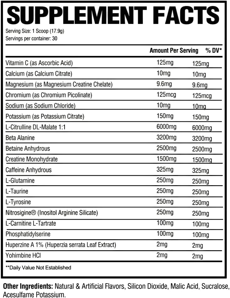Watermelon Pre-Workout for Massive Pumps and Muscle Strength - Boost Nitric Oxide with Beta Alanine, L-Citrulline, Betaine Anhydrous, Creatine, and Caffeine