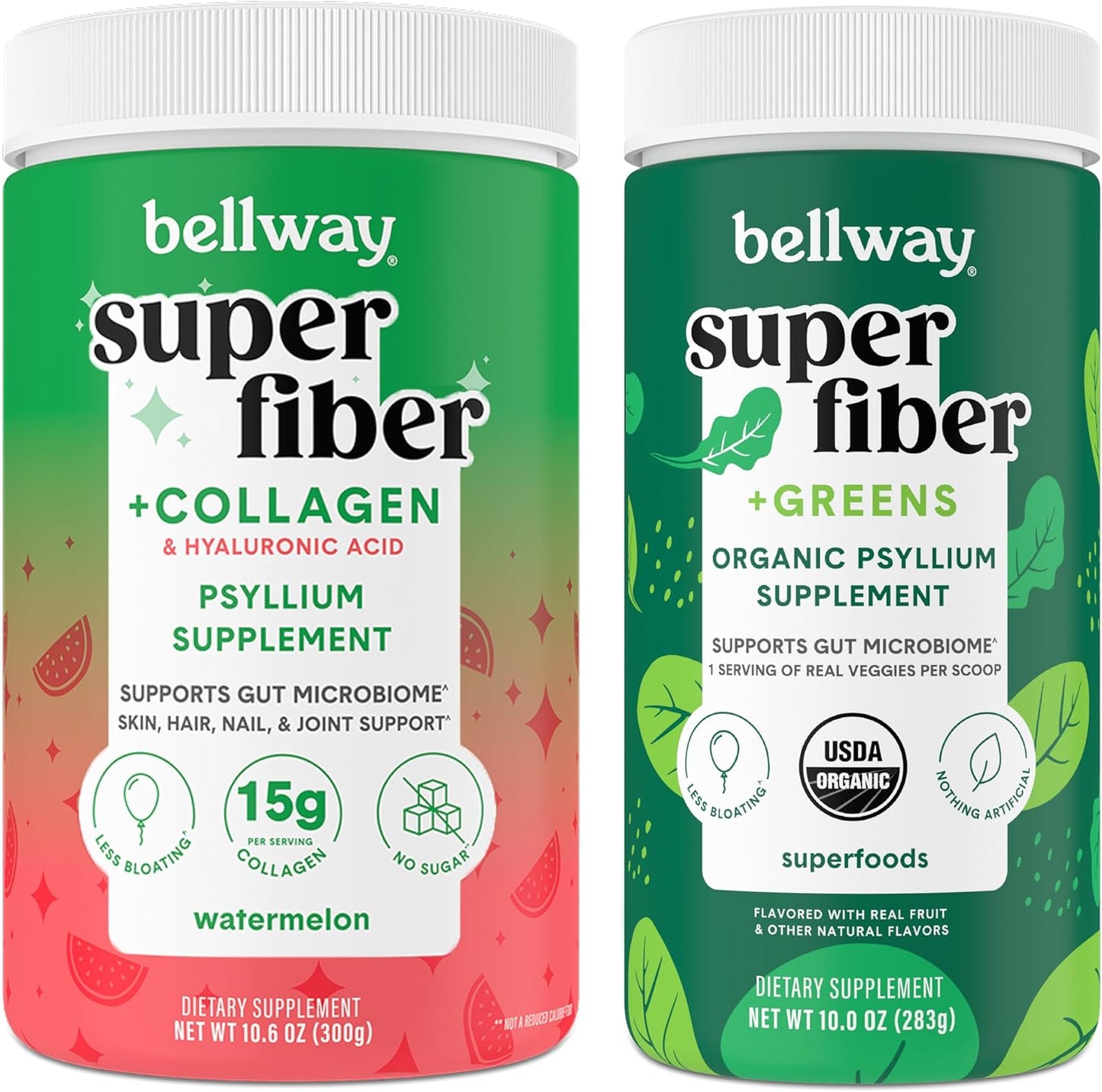 Watermelon Super Fiber Powder with Collagen and Greens by Bellway