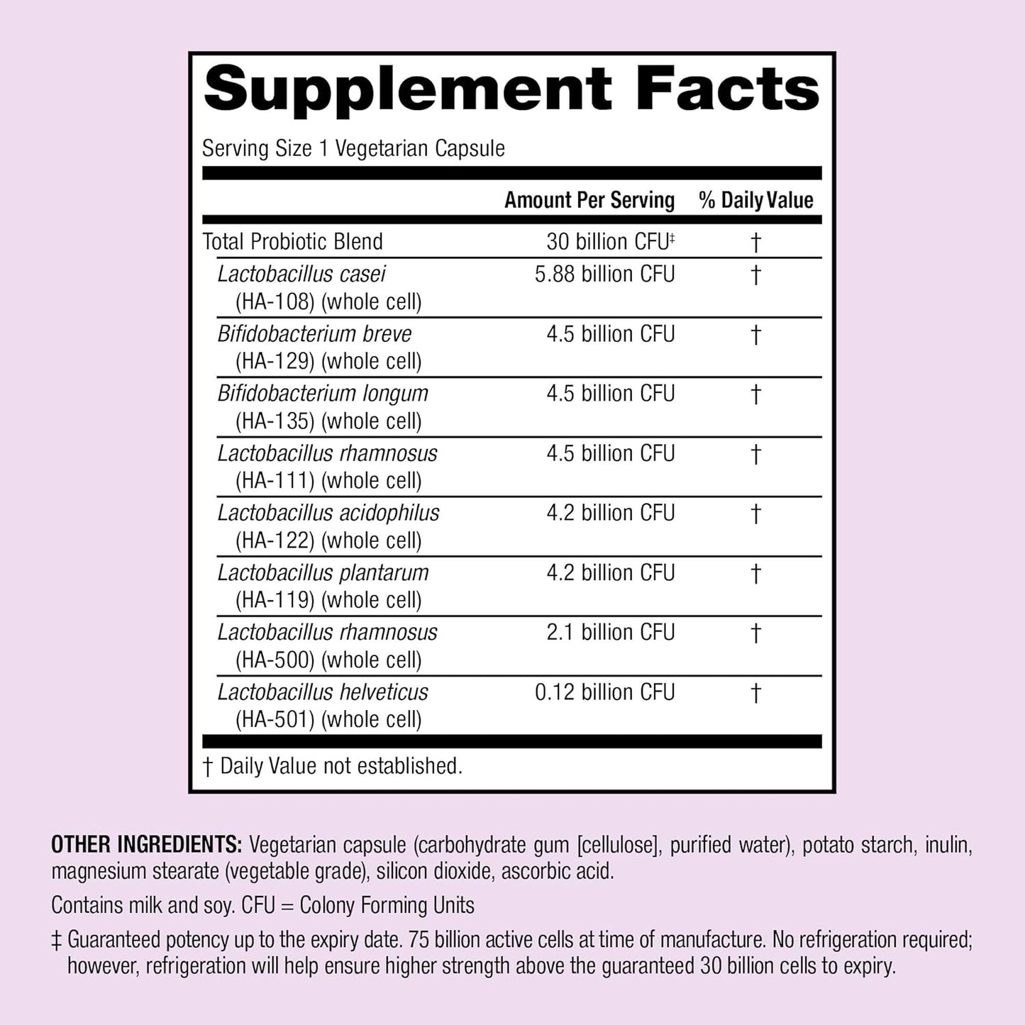Webber Naturals 30 Billion CFU Probiotics for Men, Women, & Adults - Shelf Stable, 8 Strains, 30 Vegetarian Capsules