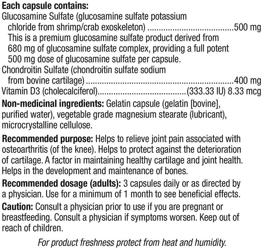 Webber Naturals Glucosamine Chondroitin with Vitamin D3 - 300 Easy Swallow Capsules