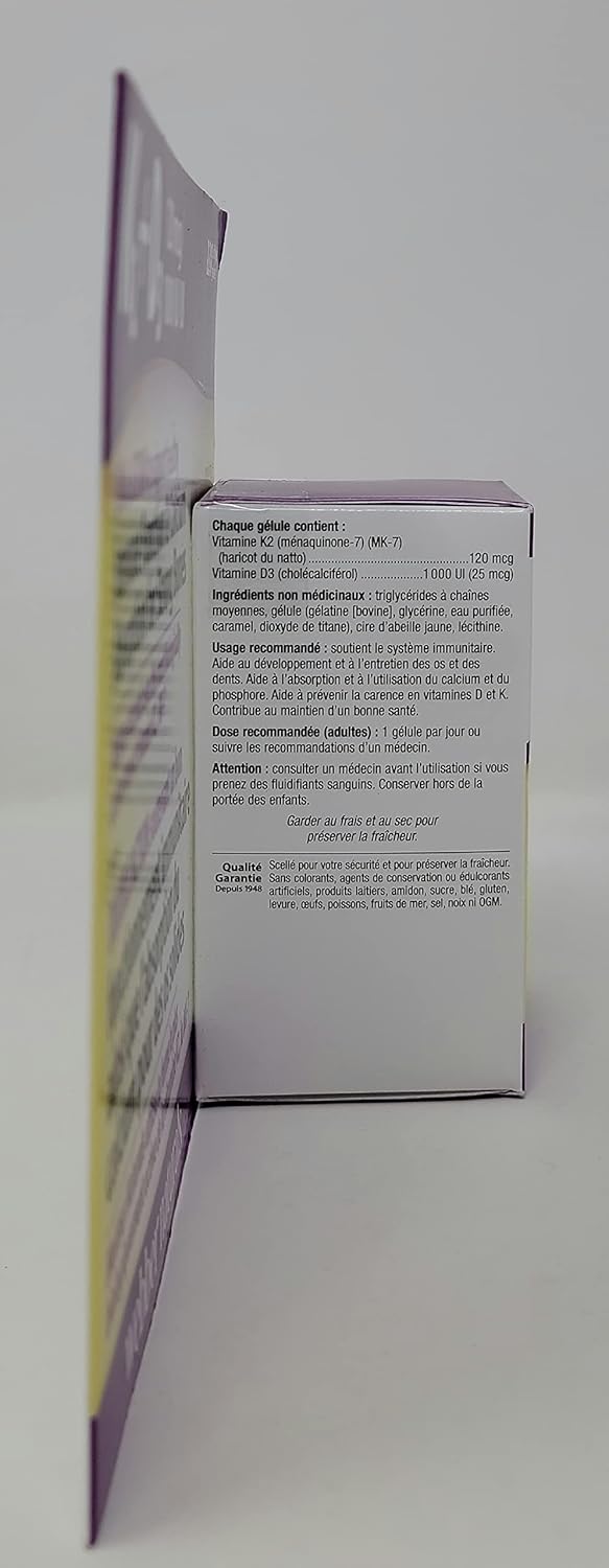 Webber Naturals K2 + D3 120 mcg/1000 IU Softgels for Healthy Immune Support - 220 Count