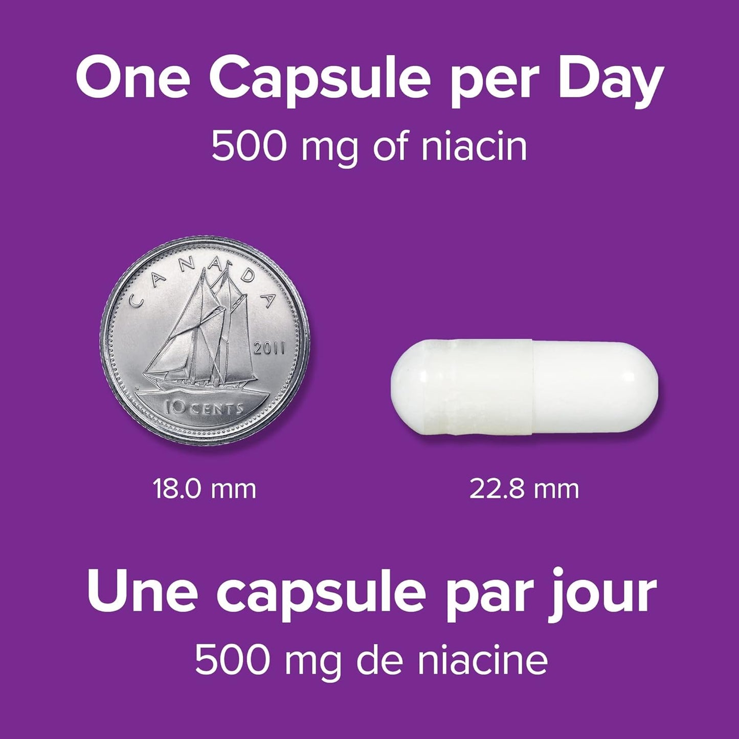 Webber Naturals No Flush Niacin Vitamin B3 Capsules, 500mg - 90 Count Bottle