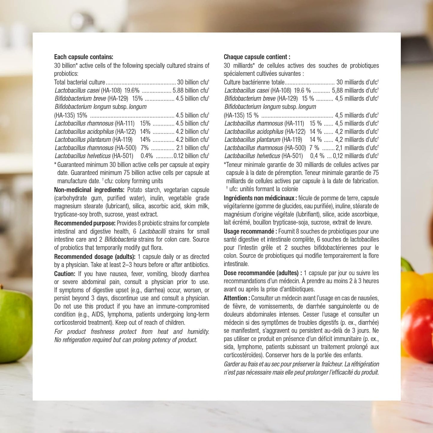 Webber Naturals Probiotic Capsules with 30 Billion CFU and 8 Strains - 30 Count