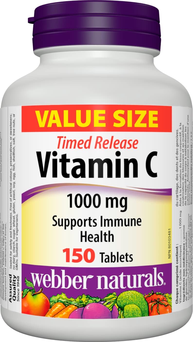 Webber Naturals Vitamin C Timed Release Tablets - 1000mg, 150 Count