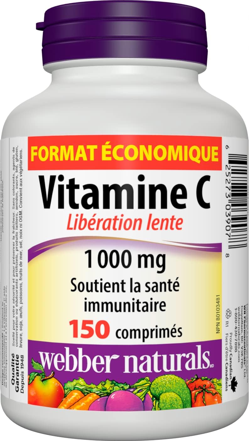 Webber Naturals Vitamin C Timed Release Tablets - 1000mg, 150 Count