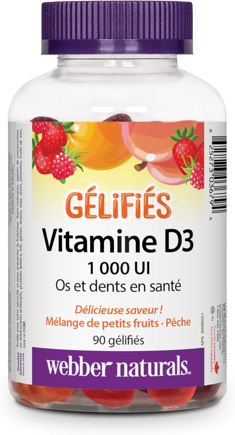 Webber Naturals Vitamin D3 1000 IU 90 Softgels - Immune Support and Bone Health Supplement