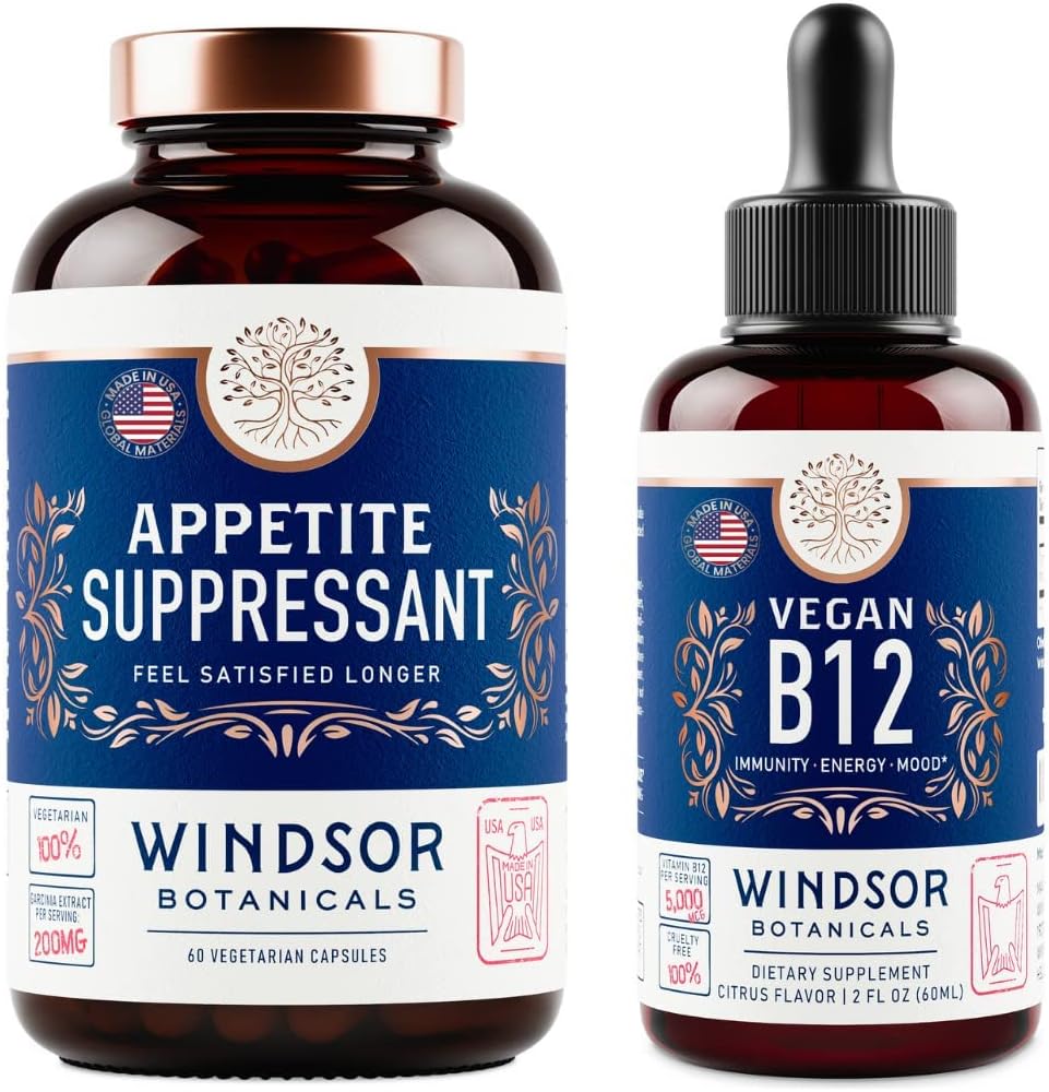 Weight Loss Bundle: Windsor Botanicals Appetite Suppressant & Vegan B12 Liquid