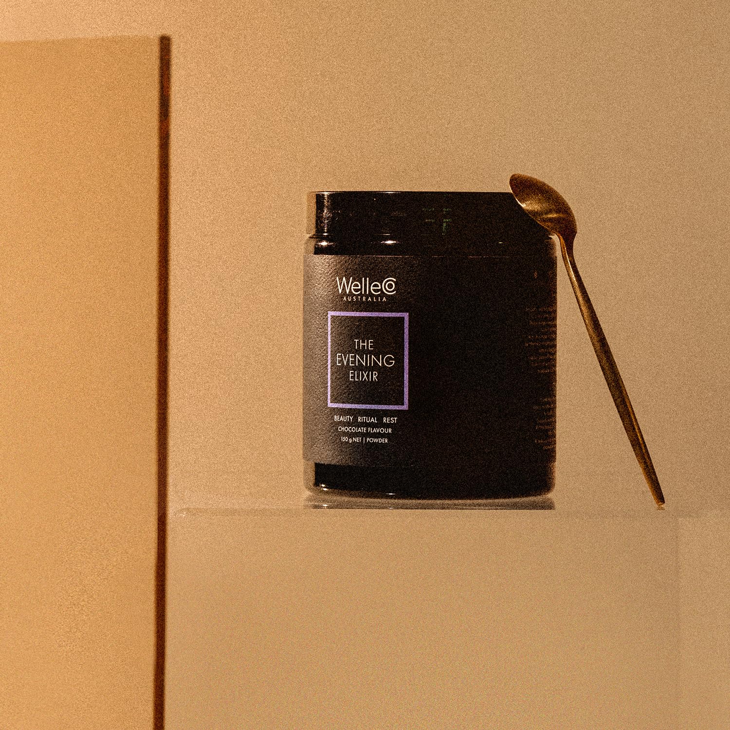 WelleCo Evening Elixir Skin Care Hot Chocolate Beauty Drink Mix with Vitamin C for Sleep, Collagen, Gluten-Free & Vegan - 150g Jar