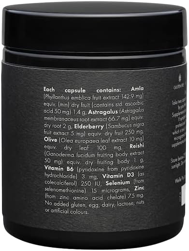 WelleCo Immune Support Supplement with Vitamin C, Zinc, Elderberry, and Reishi Mushroom - 60 Capsules, Gluten Free & Vegan