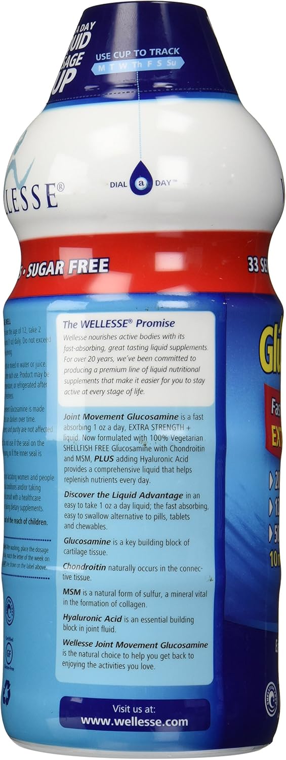 Wellesse Joint Movement Glucosamine Chondroitin MSM Liquid Supplement 33.8 fl oz