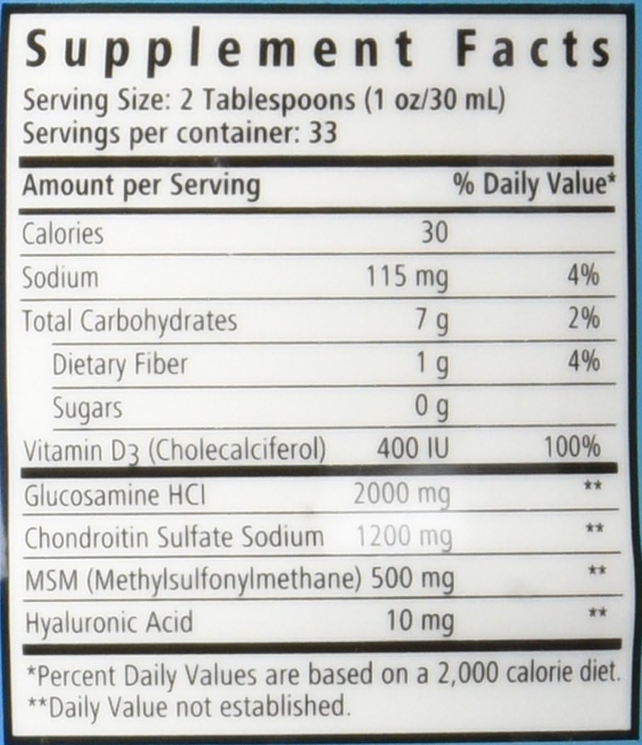Wellesse Joint Movement Glucosamine Chondroitin MSM Liquid Supplement 33.8 fl oz