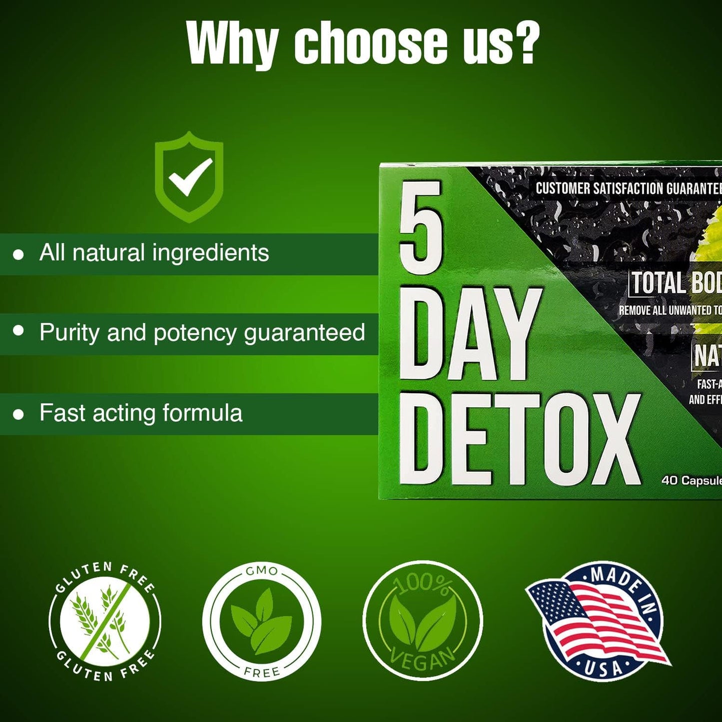 Wellgenix 5-Day Detox Cleanse - Complete Body Cleanse for Liver, Urinary Tract, Kidney, Digestive System - Natural Cleansing Support - 40 Capsules
