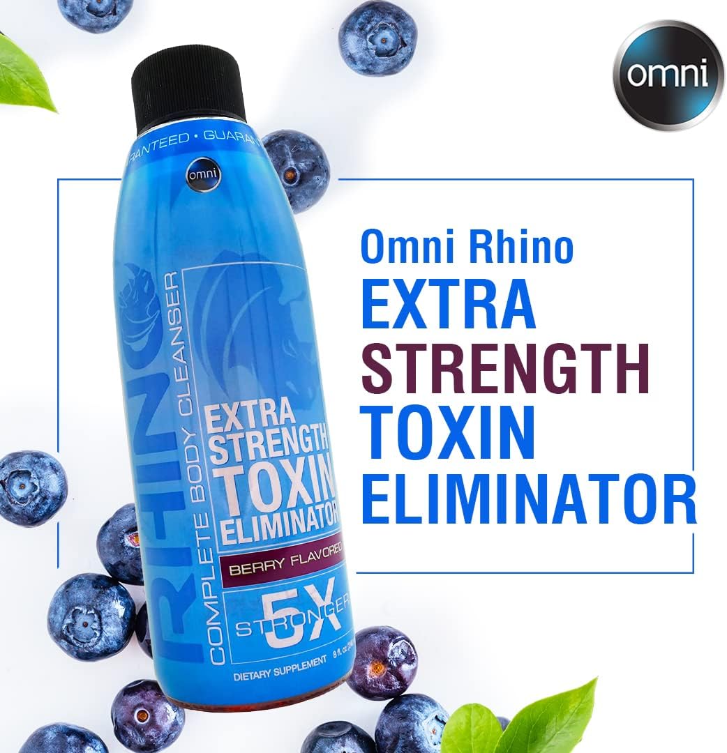 Wellgenix Omni Rhino Detox Drink - Fruit Punch Flavor - 8 fl oz - Same Day Toxin Elimination - Single Pack