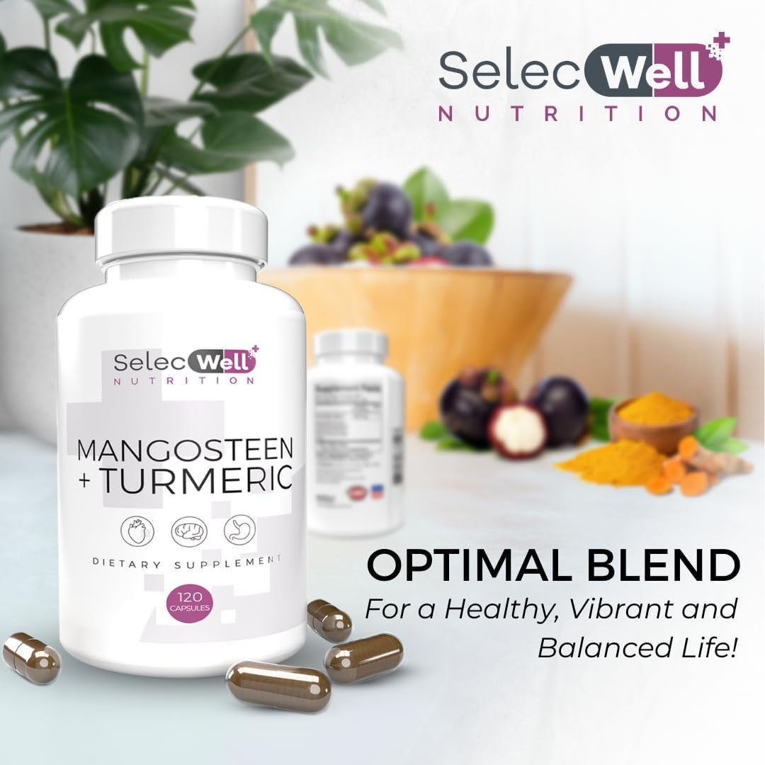 Wellness Boost Mangosteen & Turmeric Capsules | Supports Joints & Digestion | Natural Ingredients | 120 Veg Capsules, 1500mg