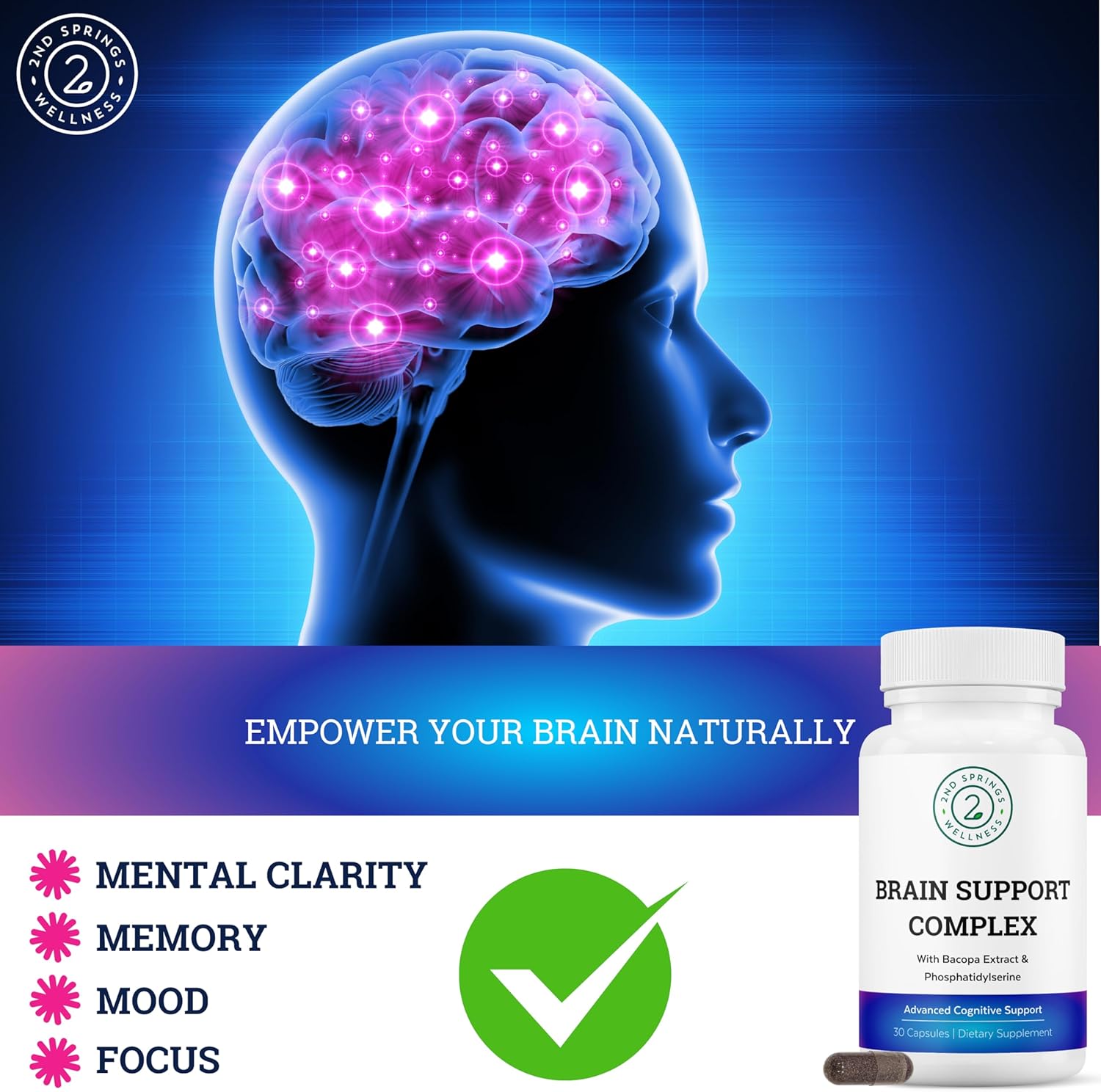 Wellness Bundle: Brain Support, Super B-100, and Vitamin D3 + K2 - 2nd Springs