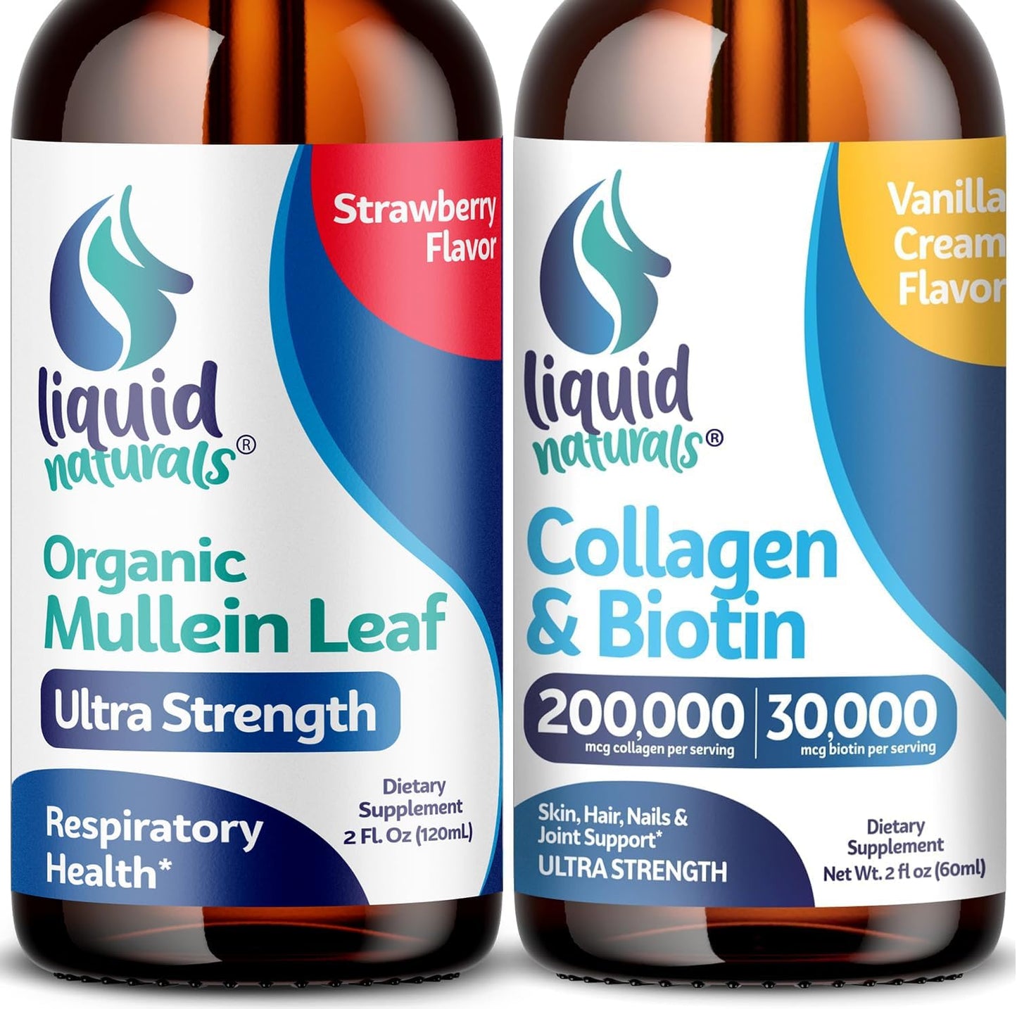 Wellness LABSRX Mullein Leaf Liquid Drops with Collagen and Biotin for Lung Health, 2 Fl. Oz