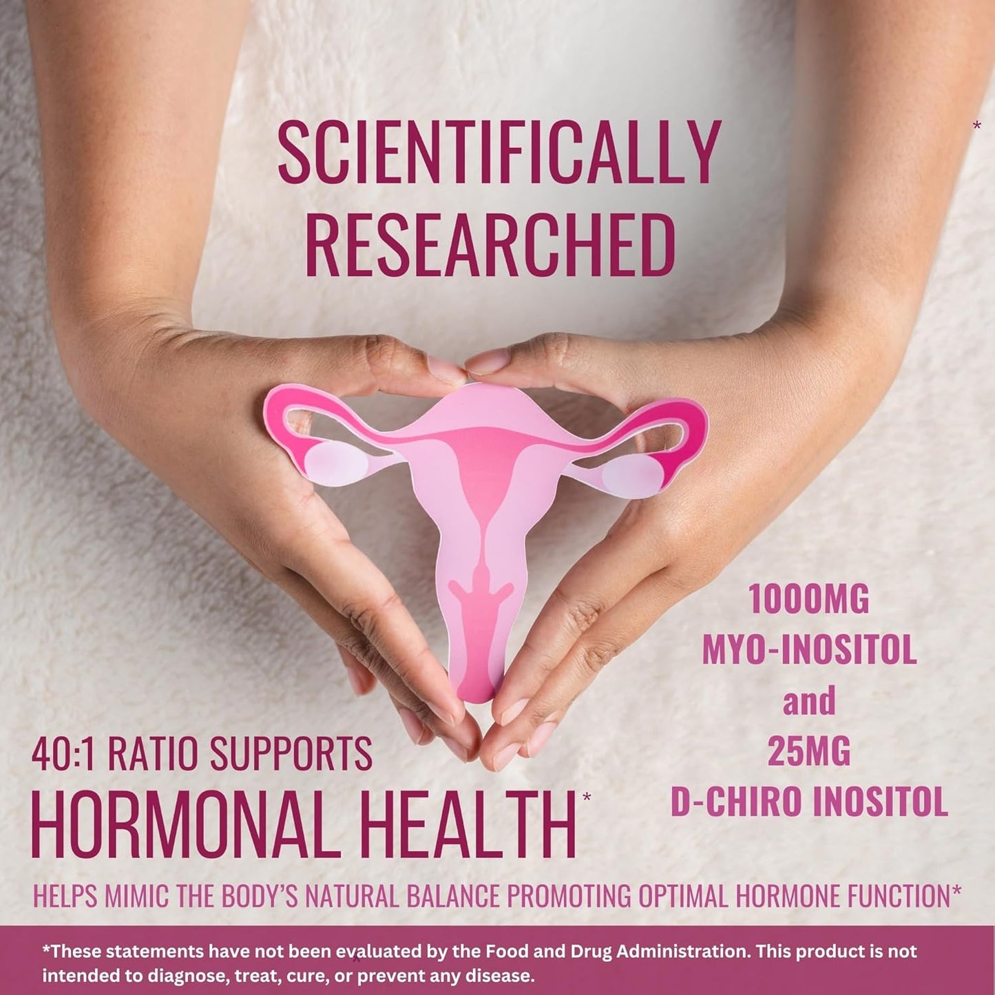 WellVida Myo-Inositol & D-Chiro Inositol Supplement - 60 Capsules, 40:1 Ratio for Ovarian Support, 1000mg Myo-Inositol & 25mg D-Chiro w/ Caronositol - Daily Inositol for Women