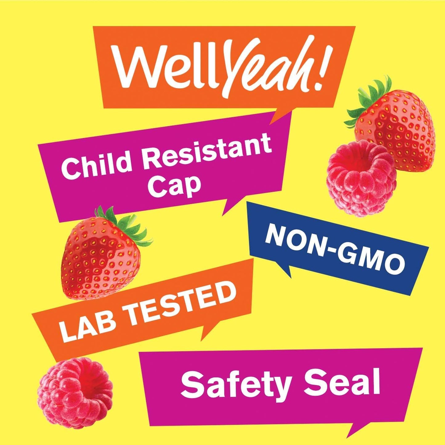 WellYeah Prebiotic Fiber Gummies - Digestive Health Supplement for Adults - Vegan, Gluten-Free, Non GMO - Berry Flavor - 60 Count