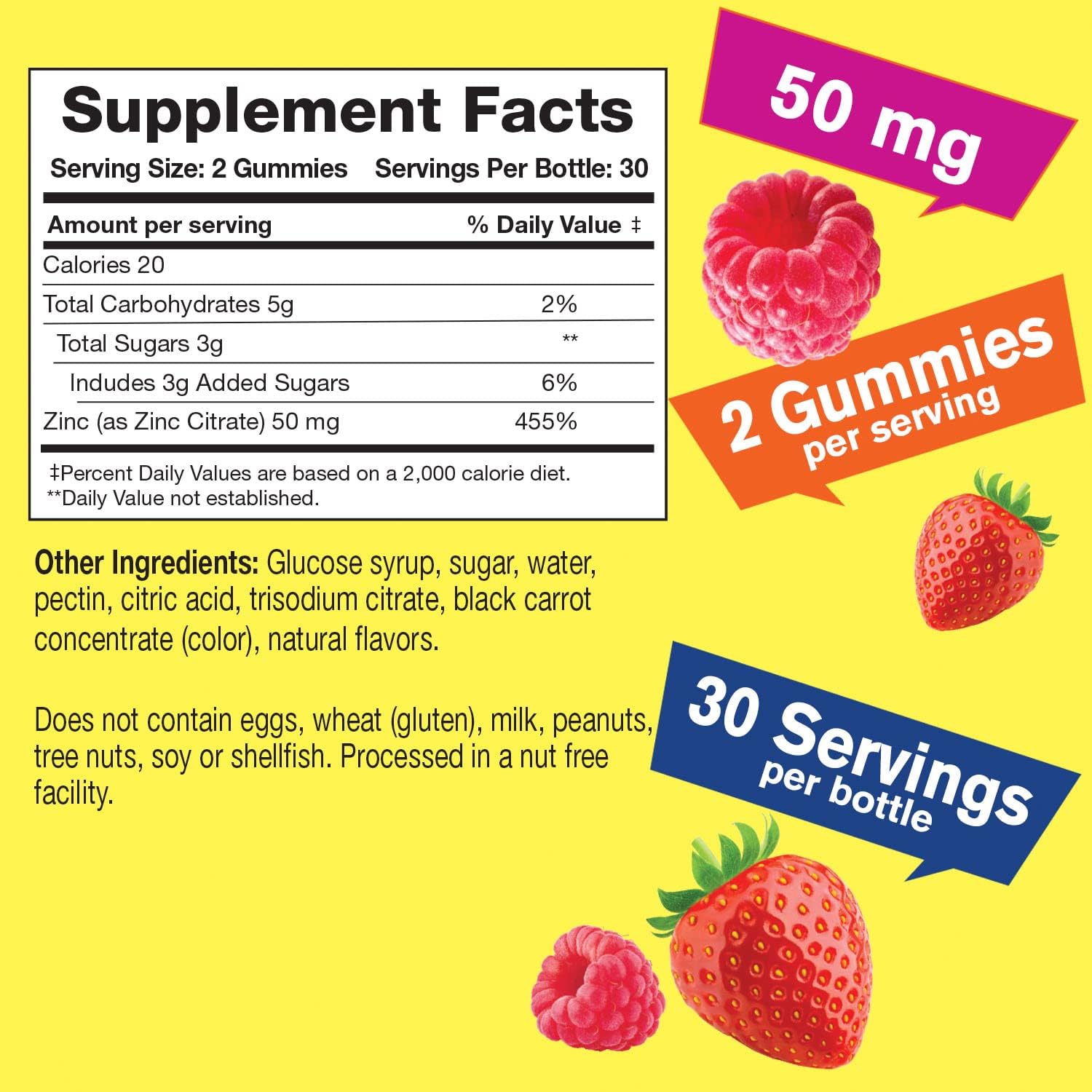 WellYeah Zinc Gummies 50 mg (2 Pack) - Boosts Immune System and Antioxidant Defense - Berry Flavor - Gluten & GMO Free - 60 Gummy Supplements