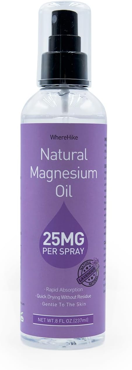 WhereHike Lavender Magnesium Oil Spray - Ideal Gift for Sleep & Muscle Relaxation, Rapid Absorption, Quick Drying Formula - BoostGo Australia