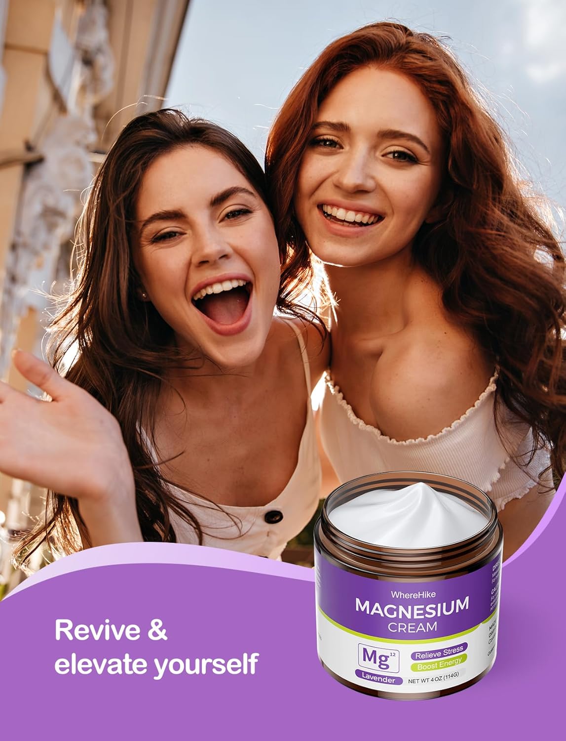 WhereHike Lavender Topical Magnesium Lotion: Pain Relief, Sleep Aid, Muscle Relaxation, Deep Hydration for Skin - Safe for Kids
