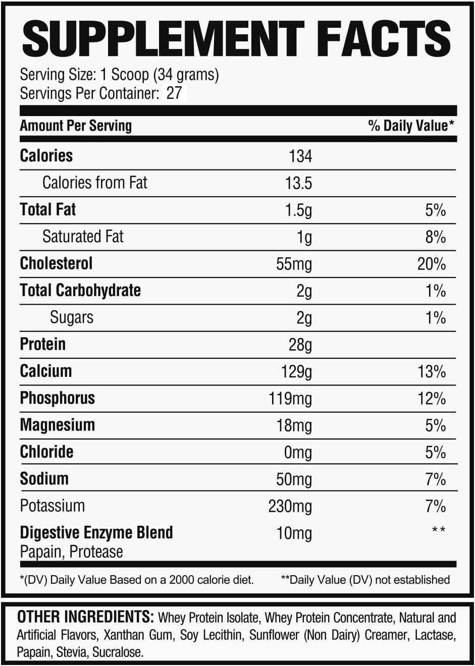 Whey Isolate Protein Powder - Coconut Ice Cream Flavor, 28g Protein, Low Carb Specialty