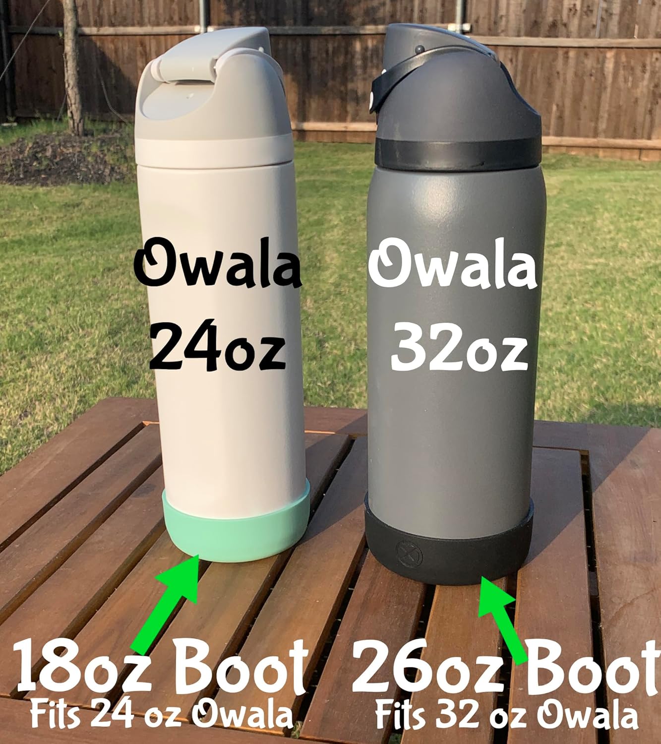 White Clear Silicone Boot for YETI, Owala, and Yonder Bottles - Anti-Slip Bottom Sleeve Cover - BPA Free - Fits 36 oz