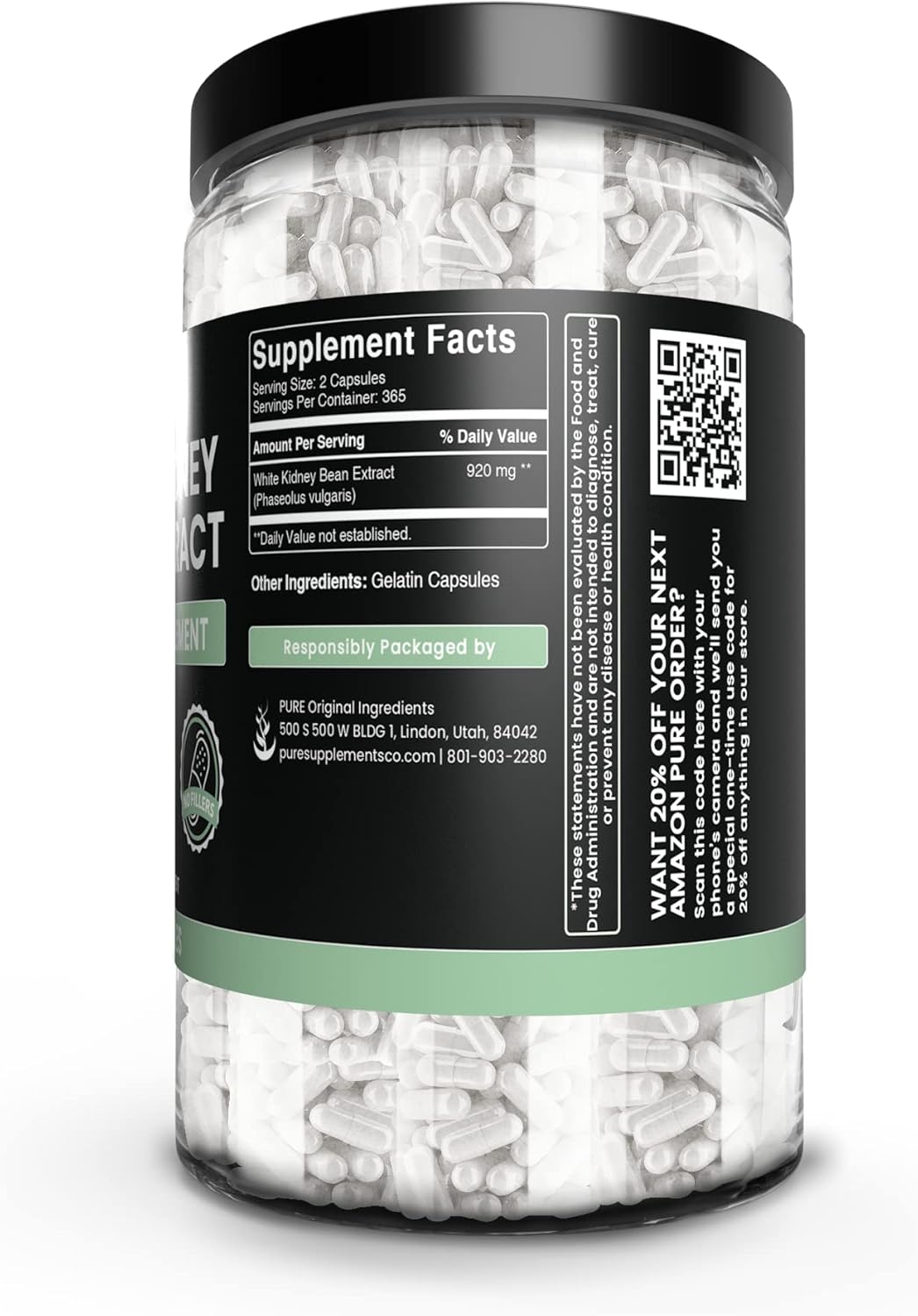 White Kidney Bean Extract Capsules - 730 Count, Pure Ingredients, No Magnesium or Rice Fillers, Lab Verified - BoostGo Australia