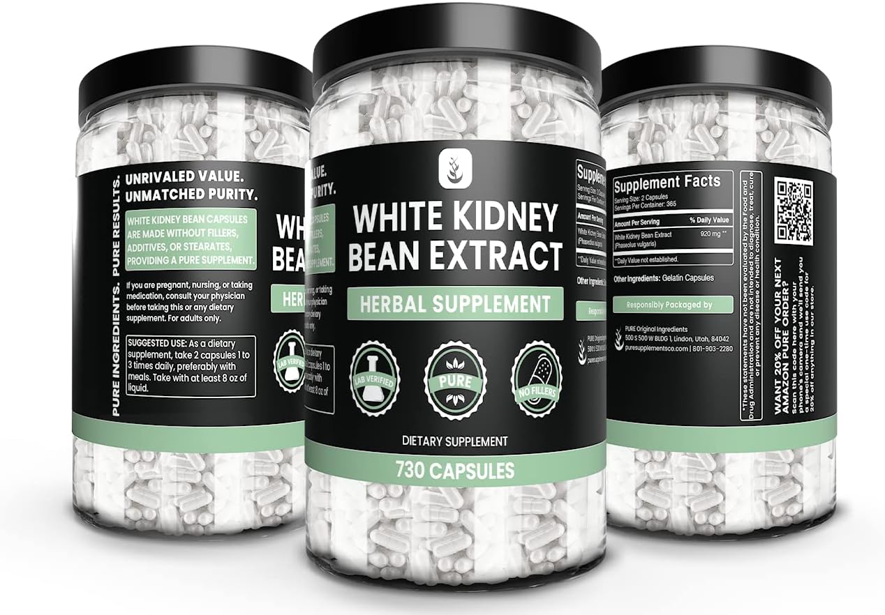 White Kidney Bean Extract Capsules - 730 Count, Pure Ingredients, No Magnesium or Rice Fillers, Lab Verified - BoostGo Australia