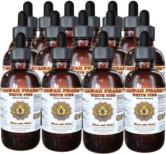White Pine Herbal Supplement Liquid Extract and Bark Powder Tincture Set - 15x4 fl.oz - Made in USA by Hawaii Pharm
