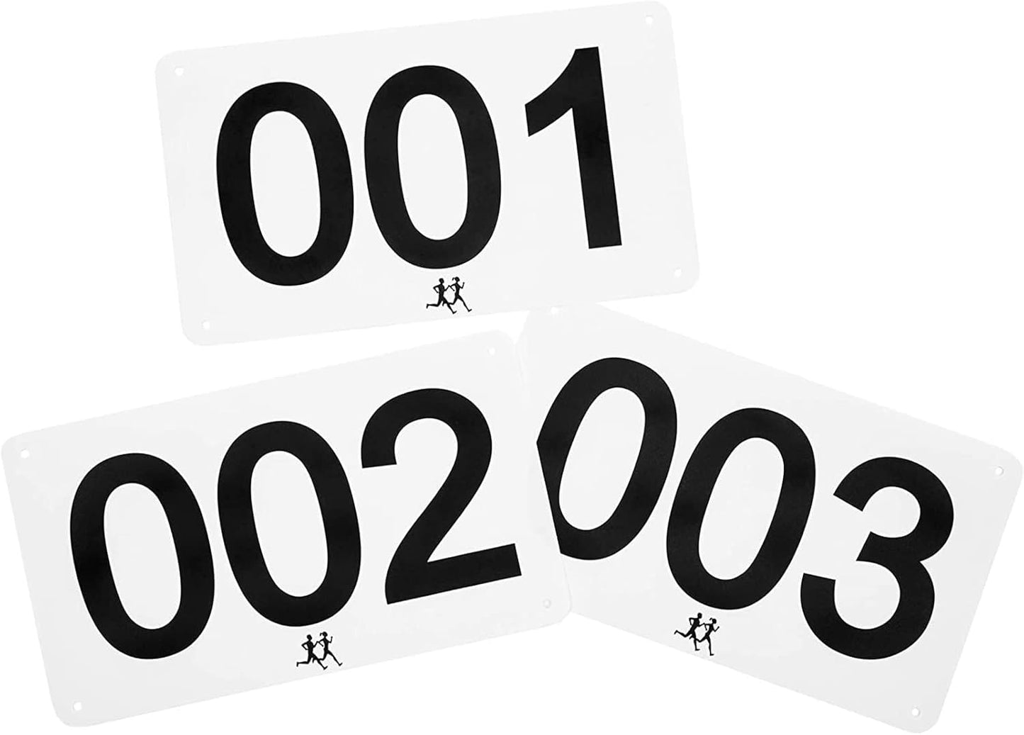 White Racing Bibs Numbered 1-100 (7 x 4 Inches, 100 Pack) by Juvale Marathon Essentials