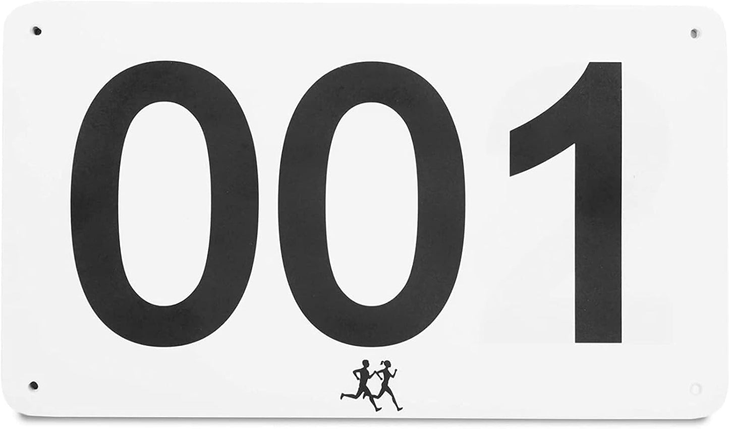 White Racing Bibs Numbered 1-100 (7 x 4 Inches, 100 Pack) by Juvale Marathon Essentials