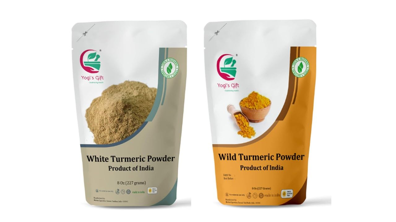 White Turmeric Powder and Wild Turmeric Powder Multi Pack for Health Enthusiasts - Yogi's Gift