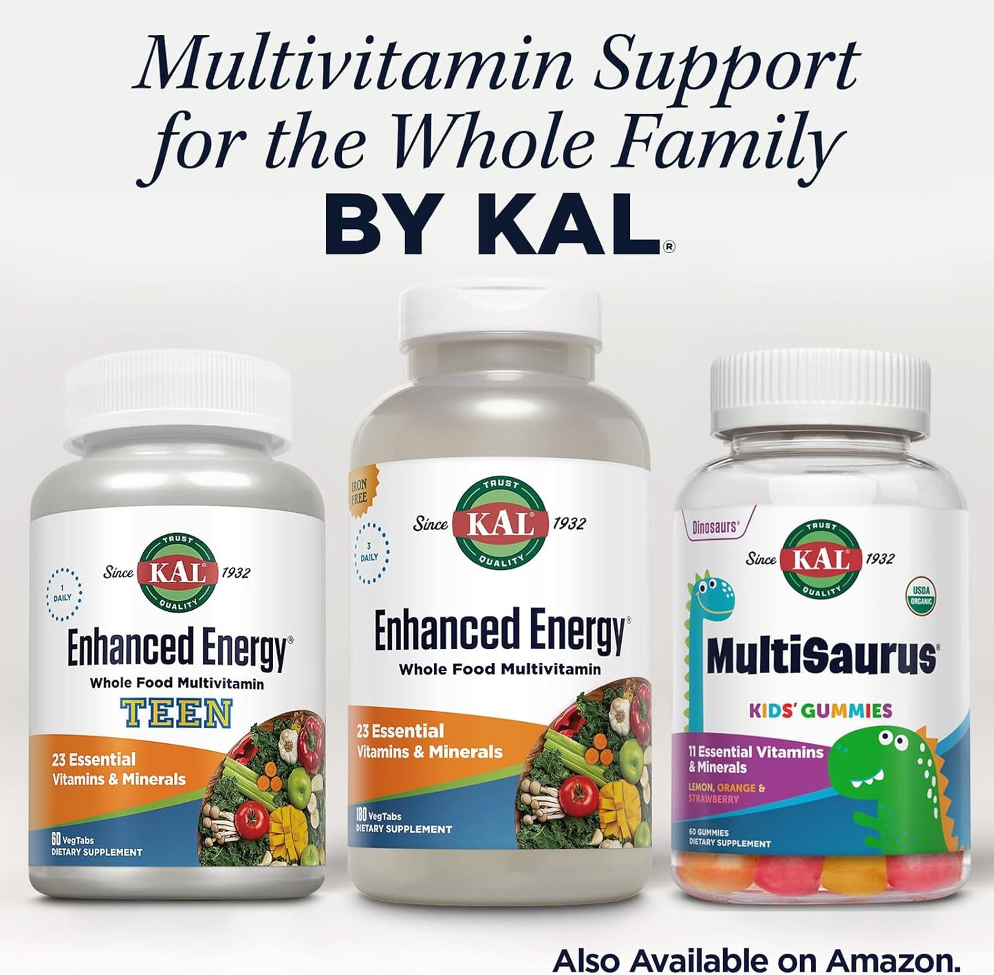 Whole Food Based Multivitamin with Antioxidants & Digestive Enzymes - 180 Capsules by KAL®