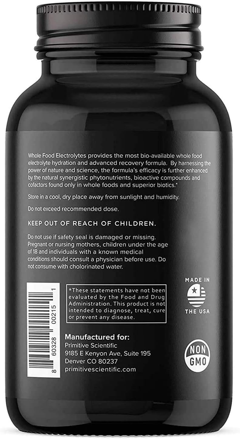 Whole Food Electrolyte Tablets with Magnesium, Zinc, Calcium, Potassium - Energy, Hydration, Rejuvenation - 120ct