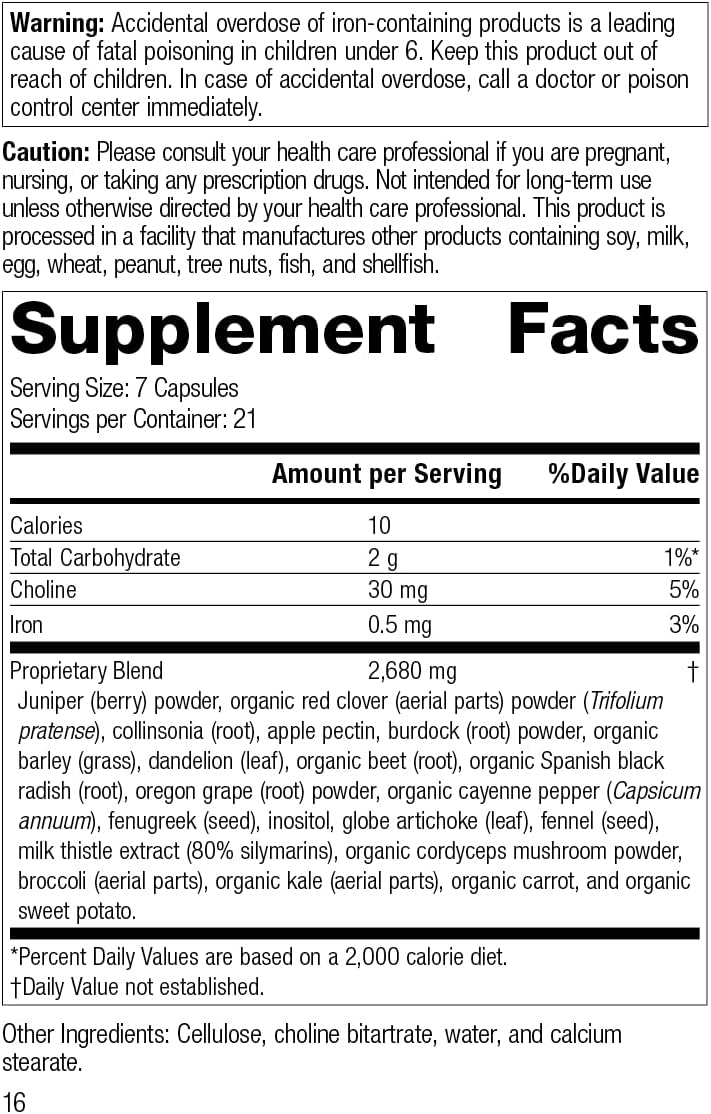 Whole-Food Gallbladder, Kidney, and Liver Support Cleanse - 150 Capsules