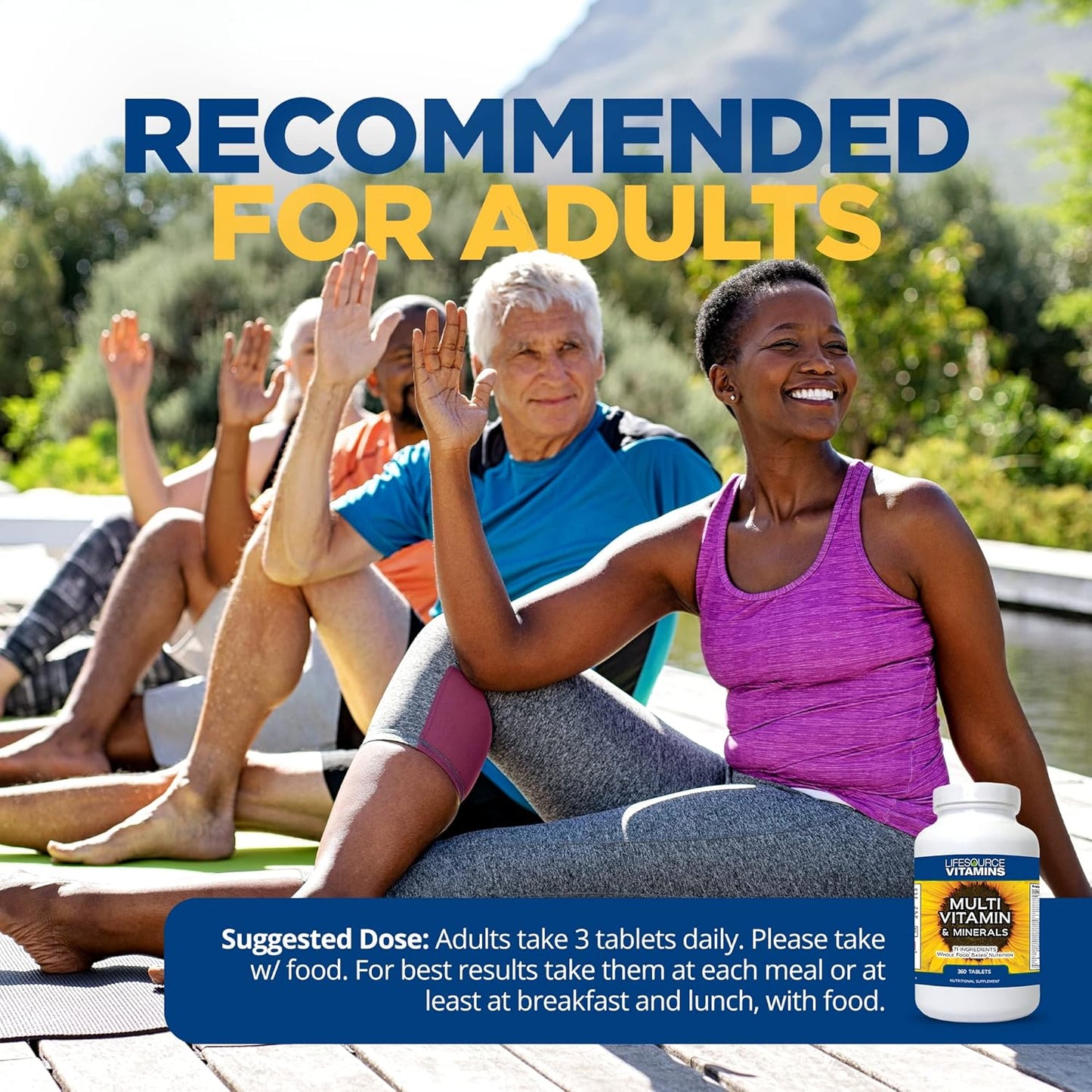 Whole Food Multivitamin & Minerals with 71 All Natural Ingredients, Probiotics, Digestive Enzymes - Non-GMO 360 Tablets by LifeSourceVitamins