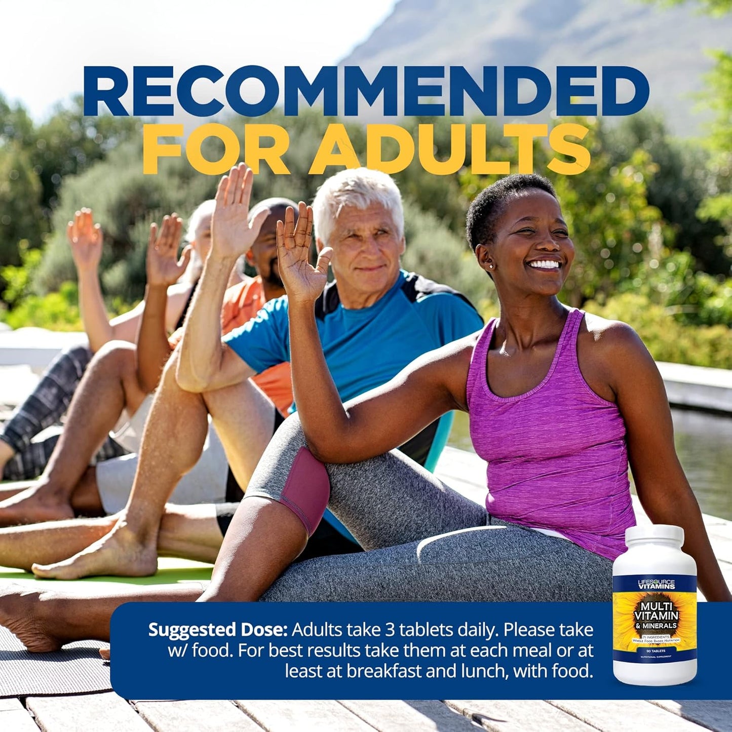 Whole Food Multivitamin with 71 Natural Ingredients, Probiotics, 90 Tablets - Non-GMO & Chelated Minerals