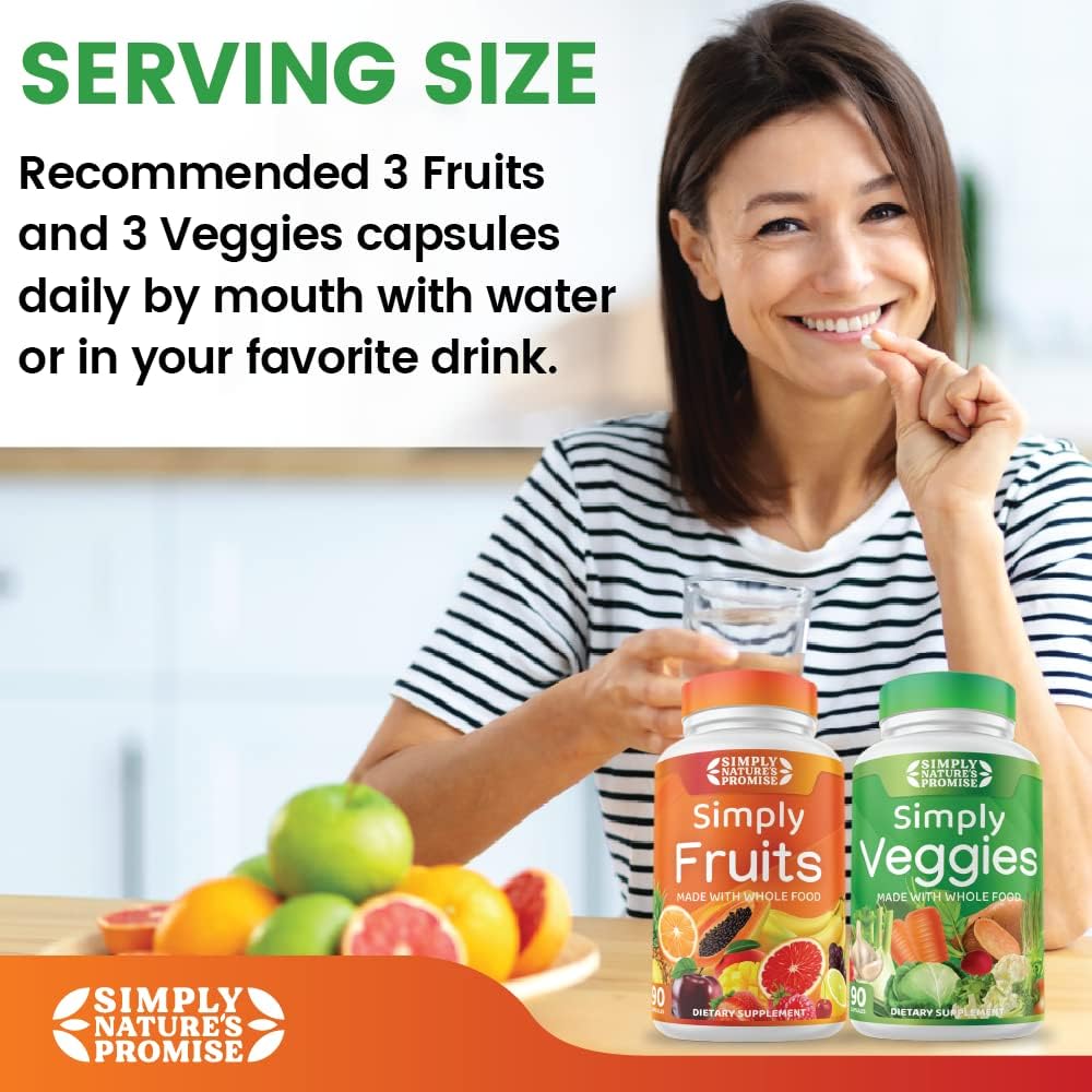 Whole Food Superfood Supplement: 3-Month Supply of 540 Capsules with Over 40 Fruits & Vegetables, Aloe Vera, 100% Soy-Free