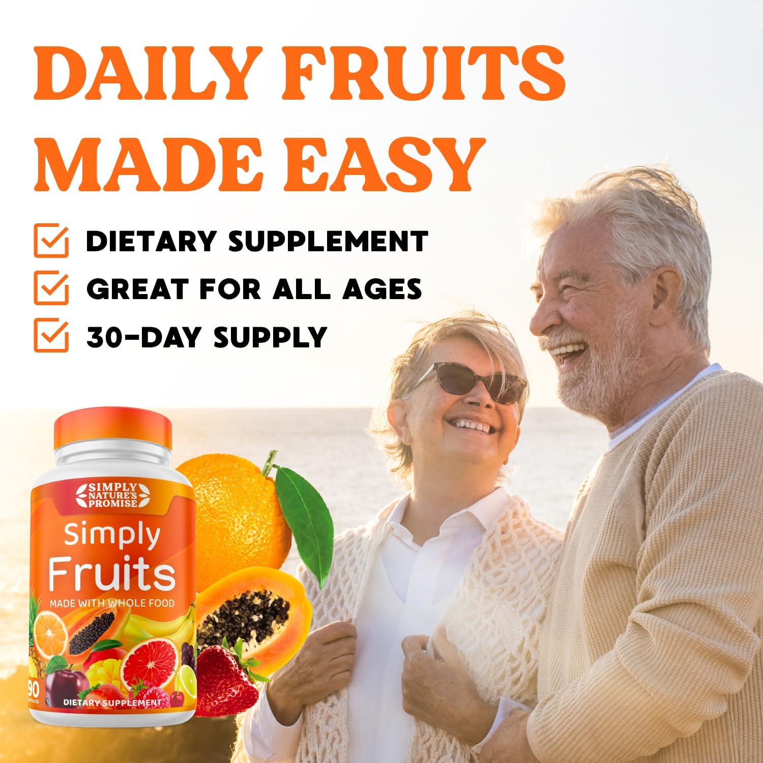 Whole Food Superfoods Fruit Capsules - 90 Capsules, 25 Fruits, Soy Free