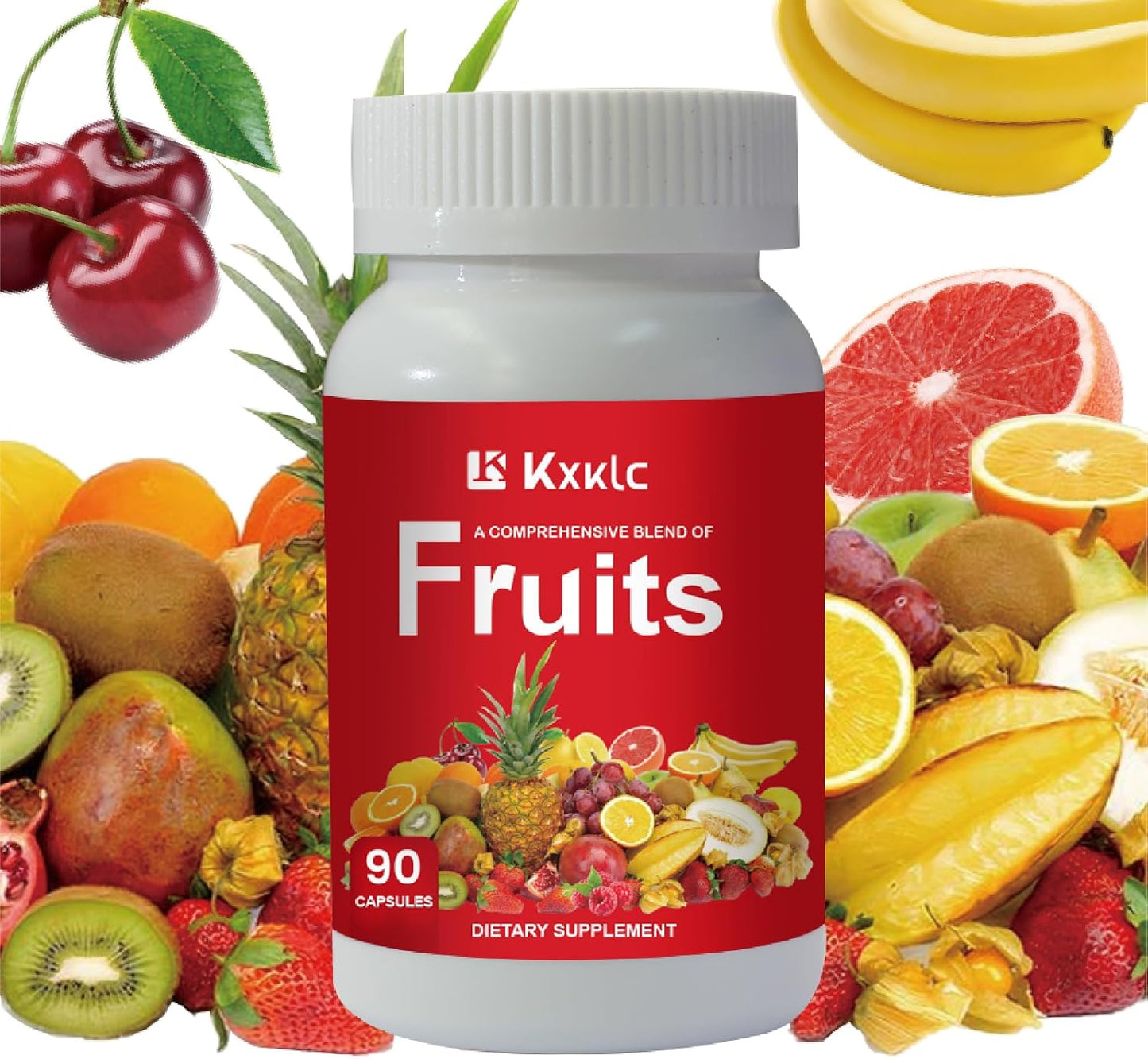 Whole Food Superfoods Fruits Supplement - 100% Soy Free, 22 Different Fruits, 90 Capsules