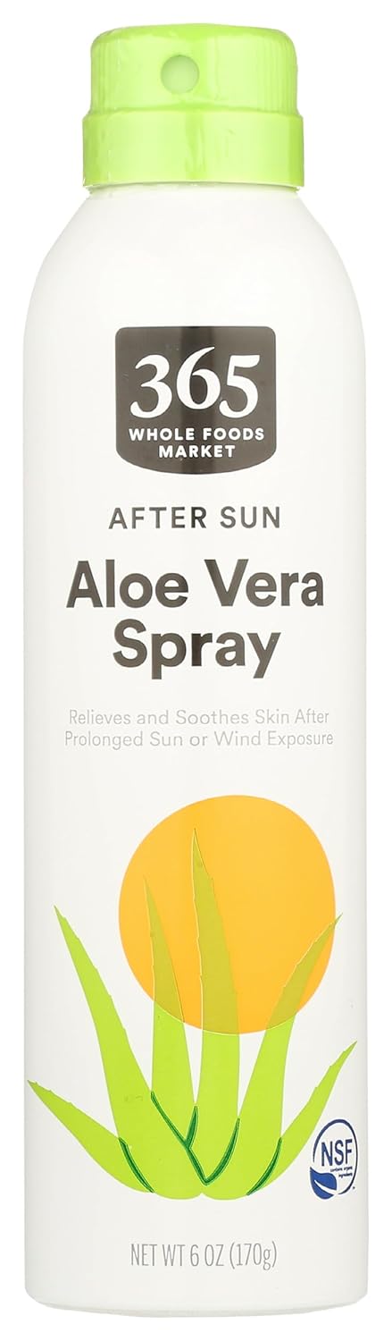 Whole Foods Market 365 Aloe Vera Spray After Sun 6 oz - Soothing and Hydrating Skin Relief