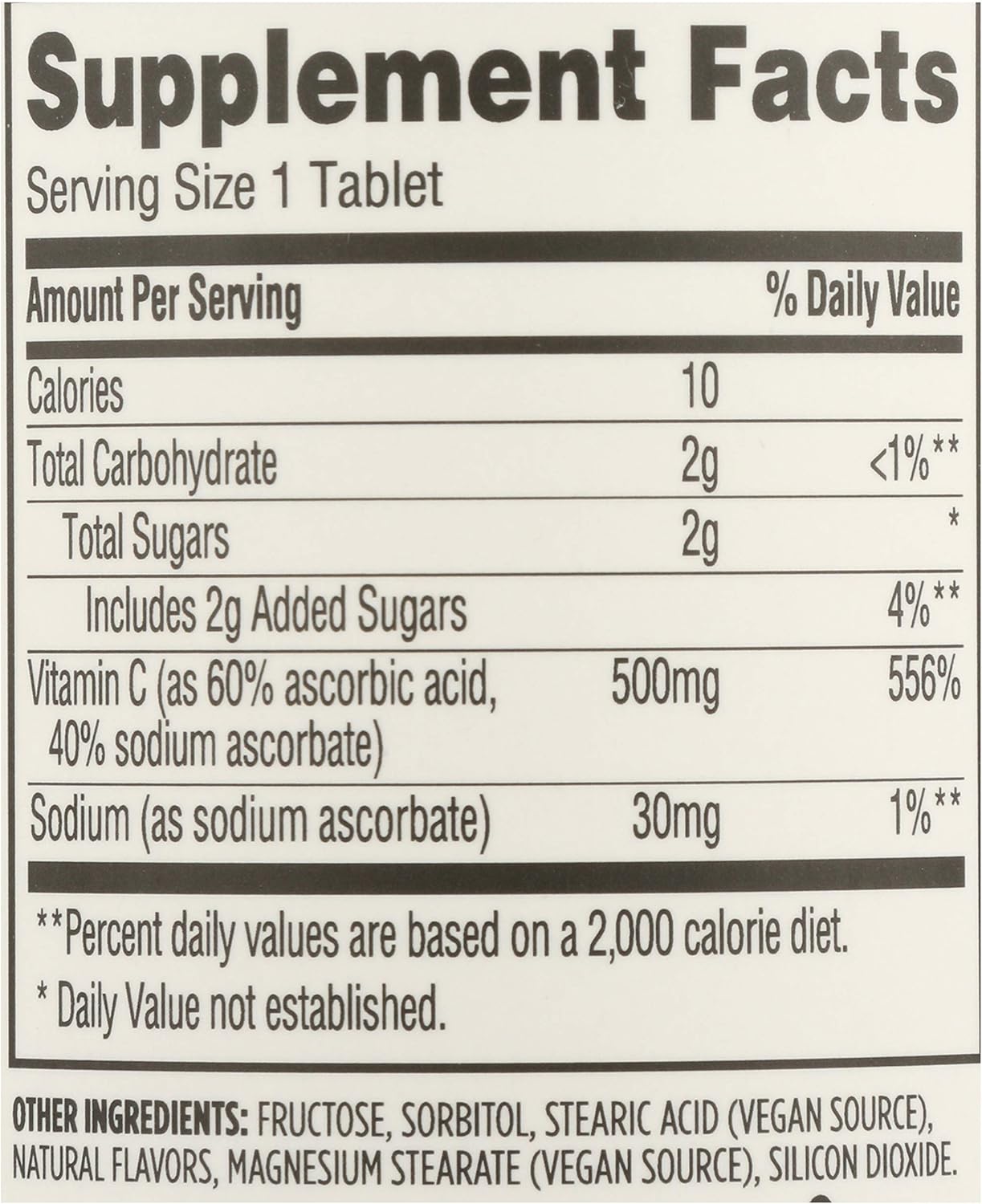 Whole Foods Market 365 Chewable Vitamin C 500mg - 100 Tablets x 2 Pack